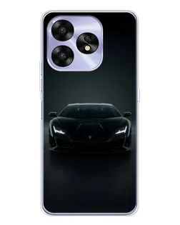 Чехол для UMIDIGI A15 с картинкой «Черный Lamborghini Aventador»