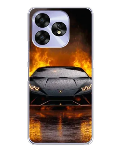 Чехол для UMIDIGI A15 с картинкой «Lamborghini в огне»