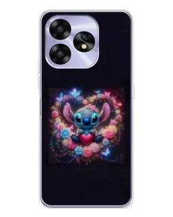 Чехол для UMIDIGI A15 с картинкой «Stitch в цветах»