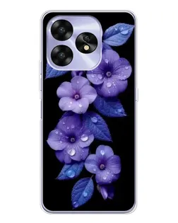 Чохол для UMIDIGI A15 з картинкою «Фіолетові квіти з росою»