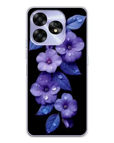 Чохол для UMIDIGI A15 з картинкою «Фіолетові квіти з росою»