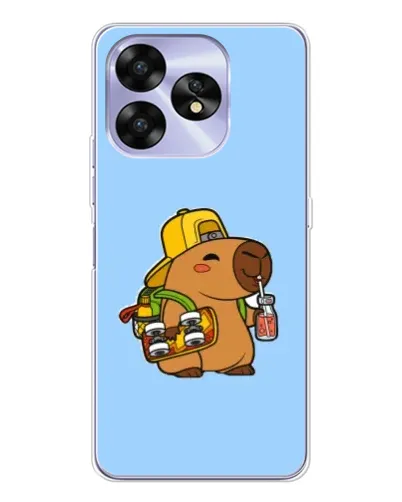 Чехол для UMIDIGI A15 с картинкой «Капибара на скейте»