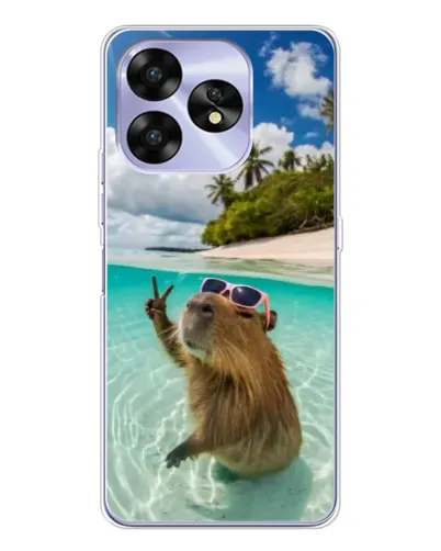 Чехол для UMIDIGI A15 с картинкой «Капибара на море»