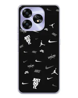 Чохол для UMIDIGI A15C з картинкою «Nike Black Pattern»