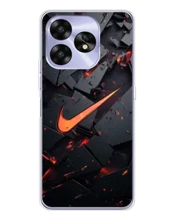 Чехол для UMIDIGI A15C с картинкой «Nike — эффект разломов»