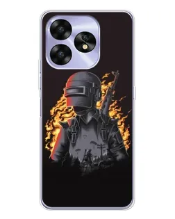 Чехол для UMIDIGI A15C с картинкой «PUBG — огненный силуэт»