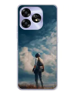 Чехол для UMIDIGI A15C с картинкой «Герой PUBG на скале»