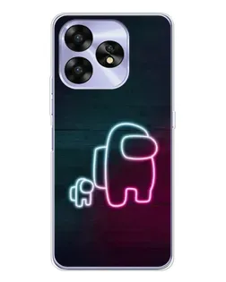 Чехол для UMIDIGI A15C с картинкой «Among Us неон-арт»