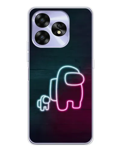 Чехол для UMIDIGI A15C с картинкой «Among Us неон-арт»