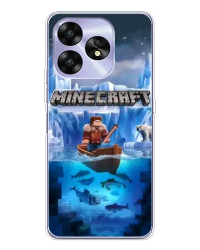 Чехол для UMIDIGI A15C с картинкой «Minecraft ледяной мир»