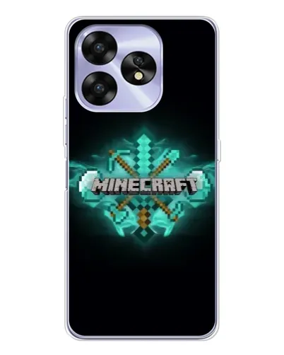 Чехол для UMIDIGI A15C с картинкой «Minecraft Diamond лого»