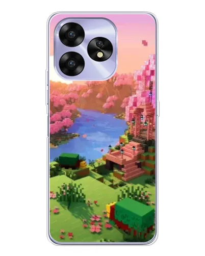 Чехол для UMIDIGI A15C с картинкой «Розовое дерево Minecraft»
