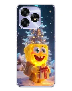 Чехол для UMIDIGI A15C с картинкой «Рождественский Спанч Боб»