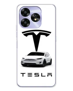 Чехол для UMIDIGI A15C с картинкой «Tesla White Style»