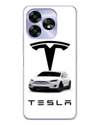 Чехол для UMIDIGI A15C с картинкой «Tesla White Style»