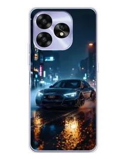 Чохол для UMIDIGI A15C з картинкою «Нічне місто та Audi»
