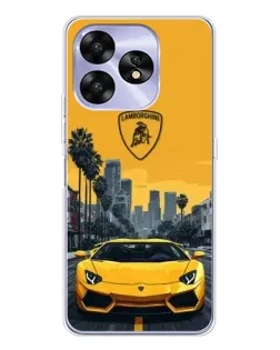 Чехол для UMIDIGI A15C с картинкой «Желтый Lamborghini город»