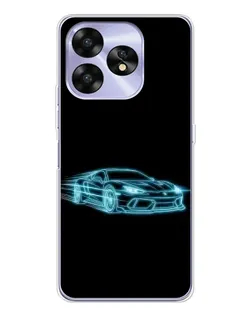 Чехол для UMIDIGI A15C с картинкой «Неоновый контур Lamborghini»