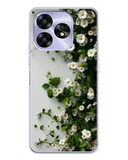 Чехол для UMIDIGI A15C с картинкой «Ветка мелких белых цветов»