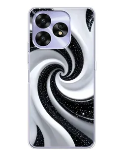 Чехол для UMIDIGI A15C с картинкой «Черно-белая спираль»