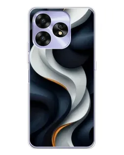 Чехол для UMIDIGI A15C с картинкой «Объемные черно-белые ленты»