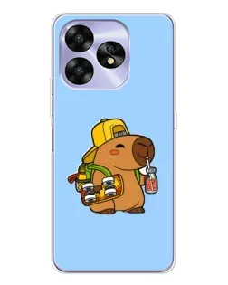 Чехол для UMIDIGI A15C с картинкой «Капибара на скейте»