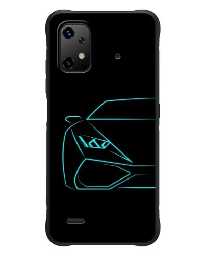 Чехол для UMIDIGI Bison X20 с картинкой «Голубой силуэт Lamborghini»