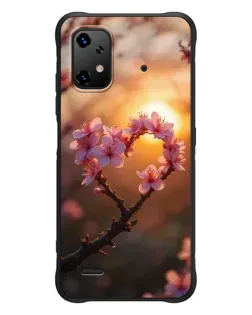 Чехол для UMIDIGI Bison X20 с картинкой «Розовый цвет сердце на фоне заката» Чехол для UMIDIGI Bison X20 с картинкой «Розовый цвет сердце на фоне заката»