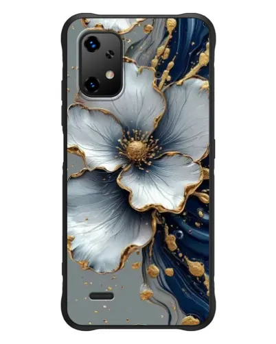 Чехол для UMIDIGI Bison X20 с картинкой «Белый цветок и золотой флюид» Чехол для UMIDIGI Bison X20 с картинкой «Белый цветок и золотой флюид»
