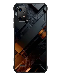 Чехол для UMIDIGI Bison X20 с картинкой «Черные геометрические блоки»
