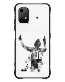 Чехол для UMIDIGI Bison X20 с картинкой «Черно-белый силуэт Месси»