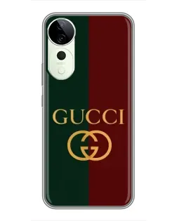 Чехол для Vivo iQOO Z10R с картинкой «Gucci — темно-зеленый градиент»