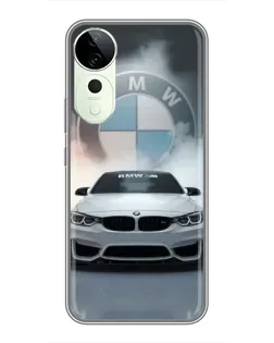 Чехол для Vivo iQOO Z10R с картинкой «BMW в белом дыму»