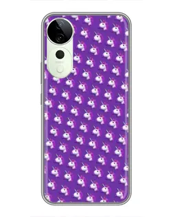Чехол для Vivo iQOO Z10R с картинкой «Единороги на фиолетовом»