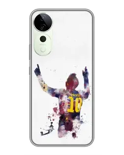 Чехол для Vivo iQOO Z10R с картинкой «Акварельный Месси Барселона»