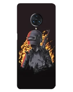 Чехол для Vivo Nex 3 с картинкой «PUBG — огненный силуэт»