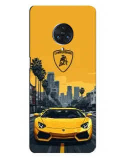 Чехол для Vivo Nex 3 с картинкой «Желтый Lamborghini город»
