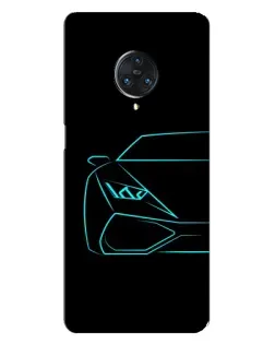 Чехол для Vivo Nex 3 с картинкой «Голубой силуэт Lamborghini»