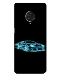 Чехол для Vivo Nex 3 с картинкой «Неоновый контур Lamborghini»