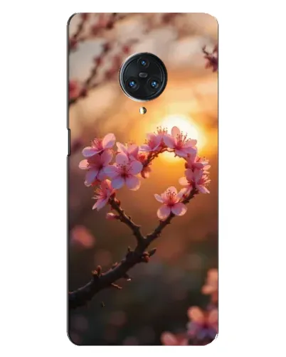 Чохол для Vivo Nex 3 з картинкою «Рожевий цвіт  сердечко на тлі заходу»