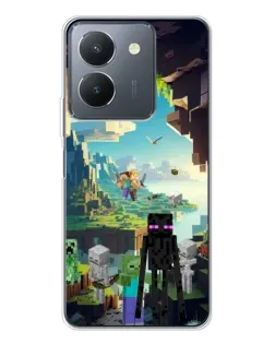 Чехол для Vivo S30 Pro Mini с картинкой «Эндермен в лесу»