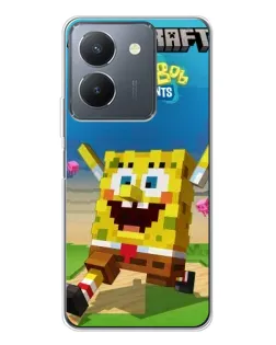 Чехол для Vivo S30 Pro Mini с картинкой «Губка Боб Minecraft»