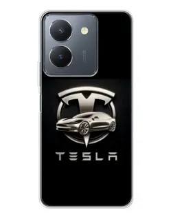 Чехол для Vivo S30 Pro Mini с картинкой «Tesla — серебристое авто»