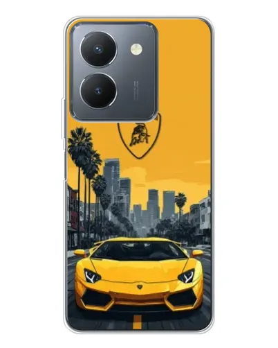 Чехол для Vivo S30 Pro Mini с картинкой «Желтый Lamborghini город»