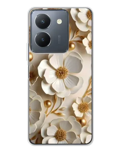 Чехол для Vivo S30 Pro Mini с картинкой «Белие бумажние  цвети»