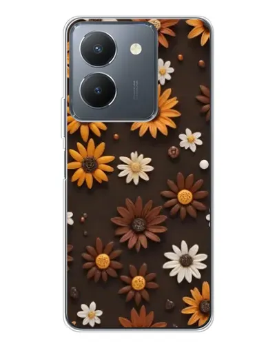 Чехол для Vivo S30 Pro Mini с картинкой «Узор из маленьких подсолнухов»