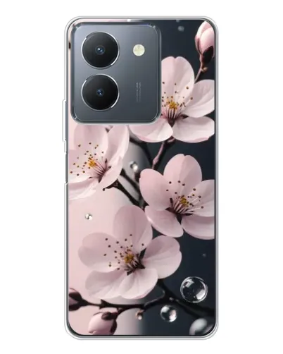 Чехол для Vivo S30 Pro Mini с картинкой «Нежная сакура и капли» Чехол для Vivo S30 Pro Mini с картинкой «Нежная сакура и капли»
