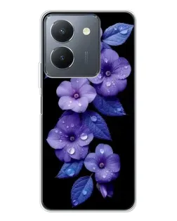 Чохол для Vivo S30 Pro Mini з картинкою «Фіолетові квіти з росою»
