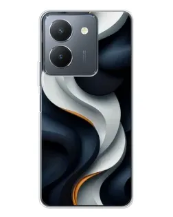 Чехол для Vivo S30 Pro Mini с картинкой «Объемные черно-белые ленты»