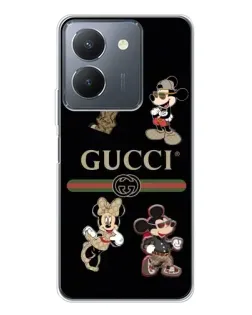 Чехол для Vivo S30 с картинкой «Gucci — герои Disney и монограмма»